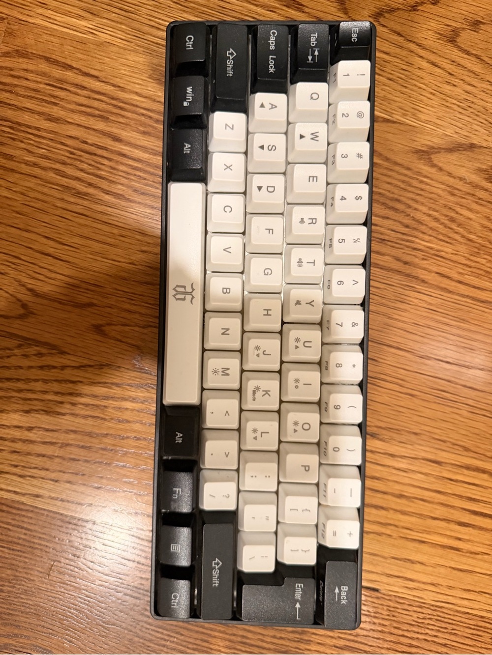 White and Black Compact Mechanical Keyboard - Gaming